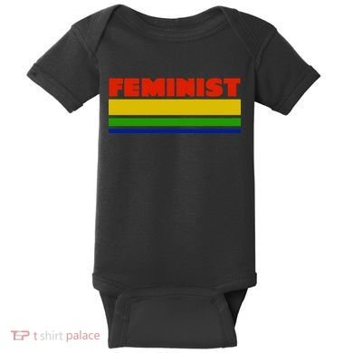 Feminist 70's Classic Logo Baby Bodysuit