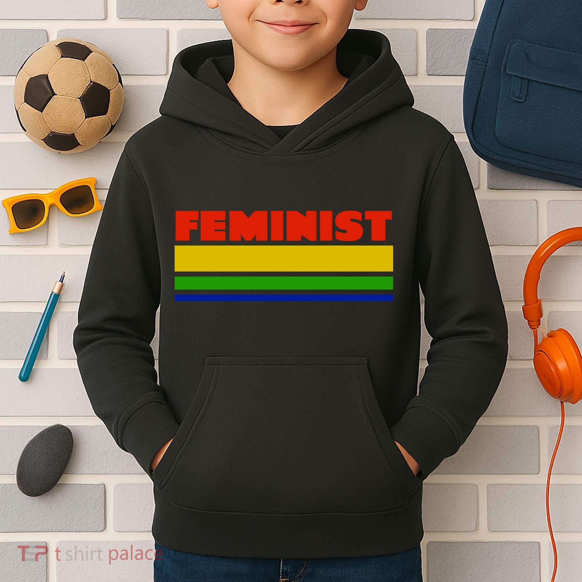 Feminist 70's Classic Logo Kids Hoodie