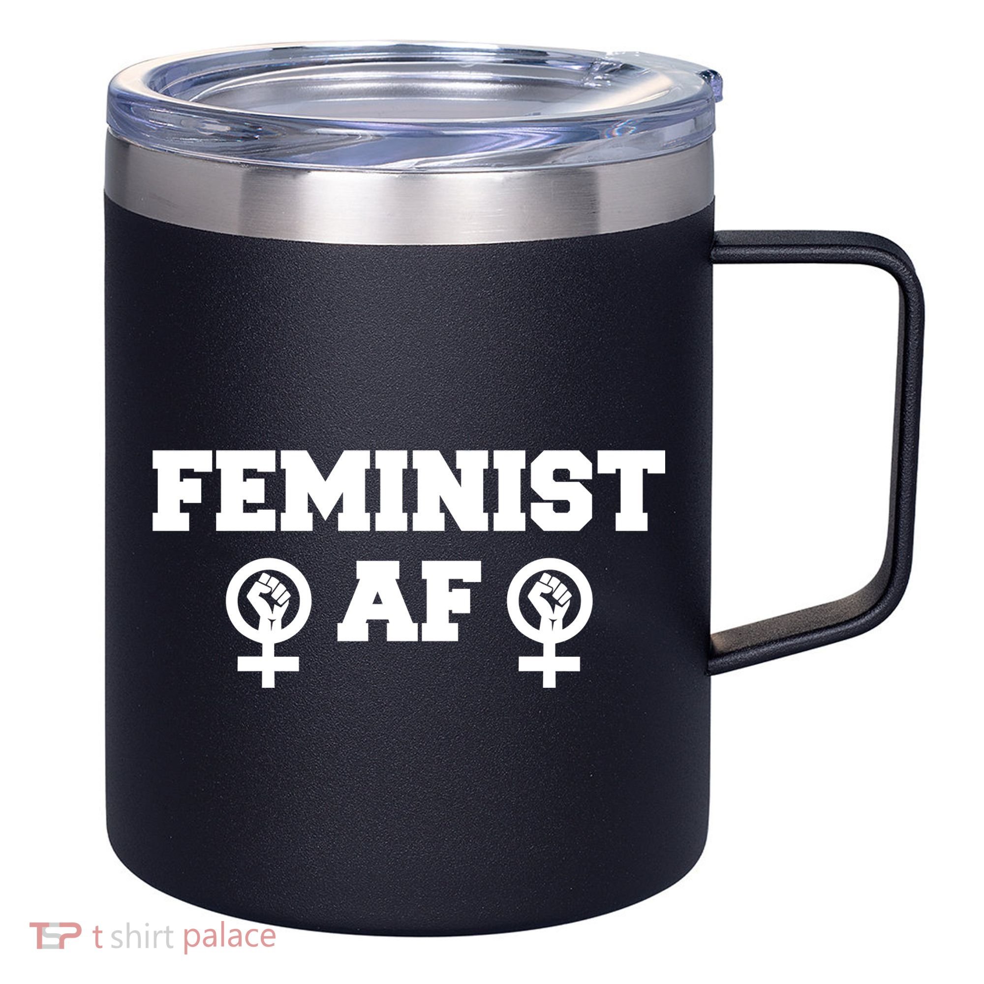 Feminist AF Women's Rights Fist Logo 12oz Stainless Steel Coffee Mug