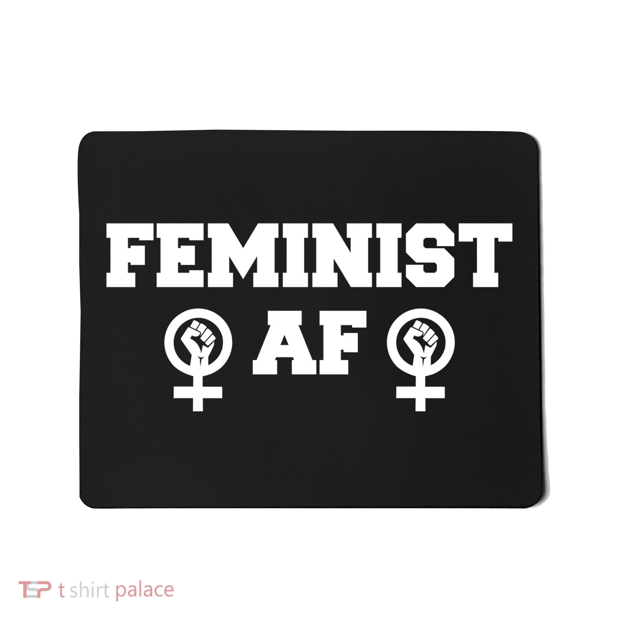 Feminist AF Women's Rights Fist Logo Mousepad
