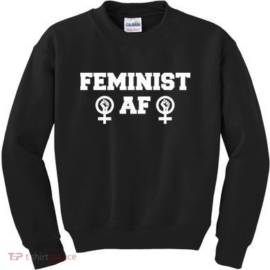 Feminist AF Women's Rights Fist Logo Kids Sweatshirt