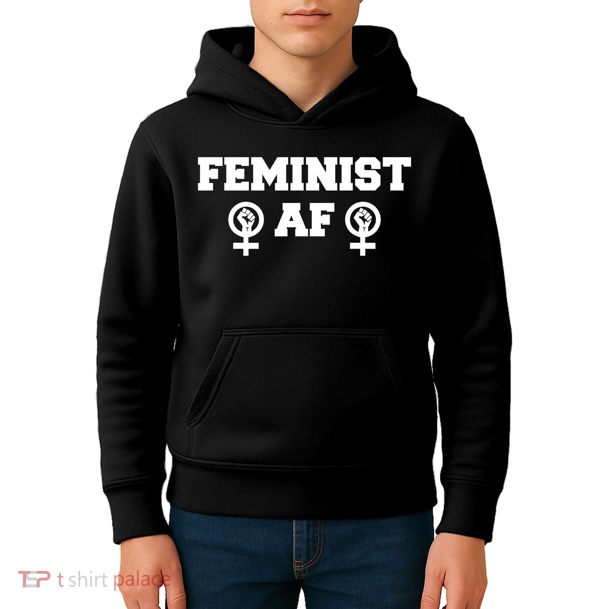 Feminist AF Women's Rights Fist Logo Kids Hoodie