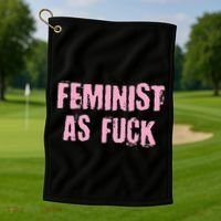 Feminist AS Fuck AF Golf Towel thumb 1