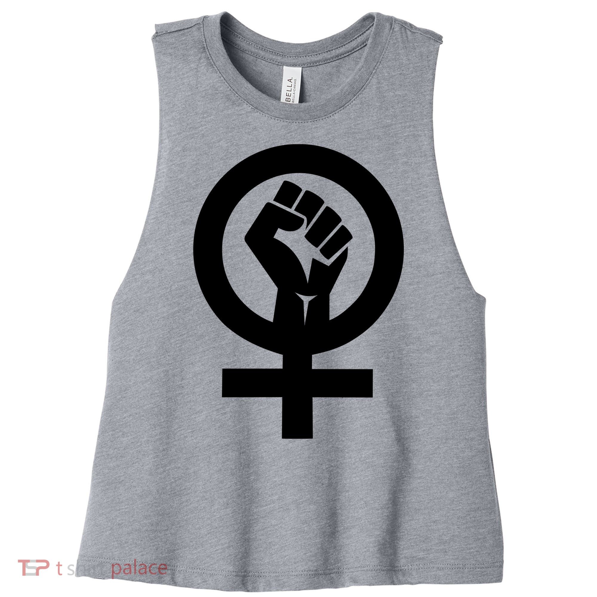 Feminist Womens Rights Feminism Symbol Women's Racerback Cropped Tank