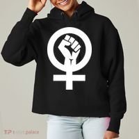 Feminist Womens Rights Feminism Symbol Ladies Heavyweight Boxy Pullover Hoodie thumb 0