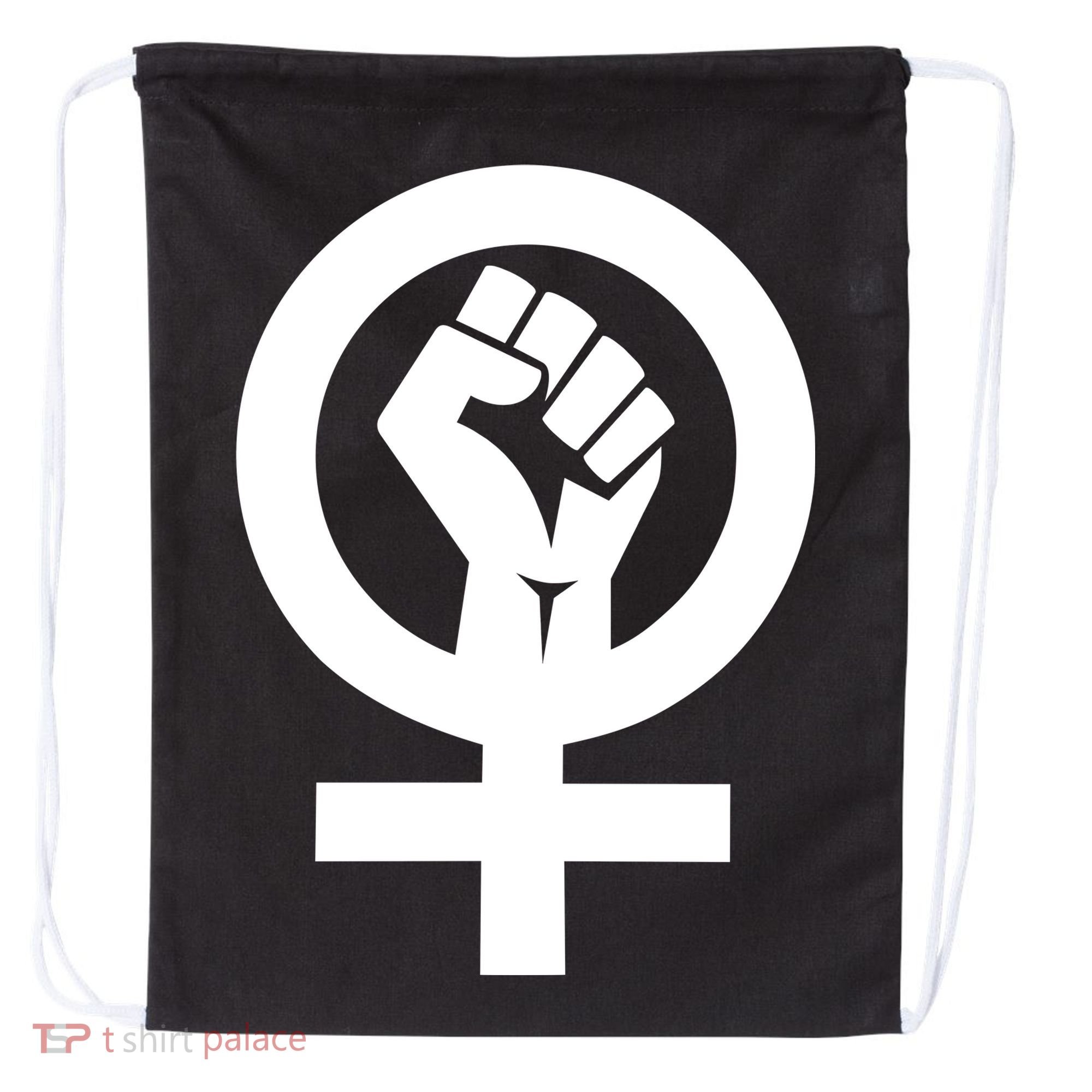 Feminist Womens Rights Feminism Symbol Drawstring Bag