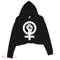 Feminist Womens Rights Feminism Symbol Crop Fleece Hoodie thumb 0