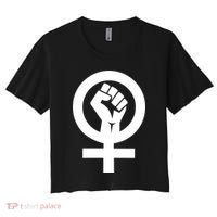 Feminist Womens Rights Feminism Symbol Women's Crop Top Tee thumb 0