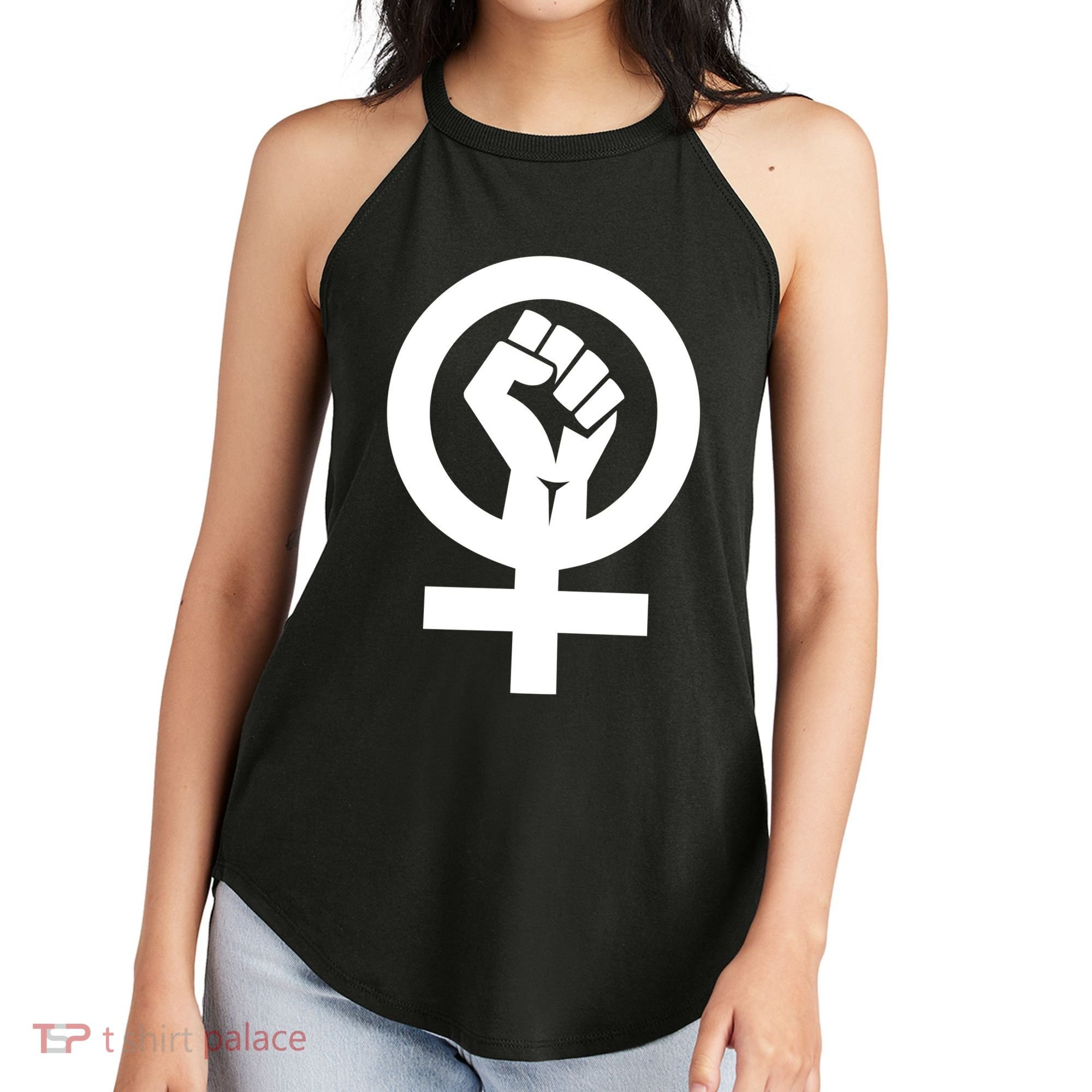 Feminist Womens Rights Feminism Symbol Women's Perfect Tri Rocker Tank