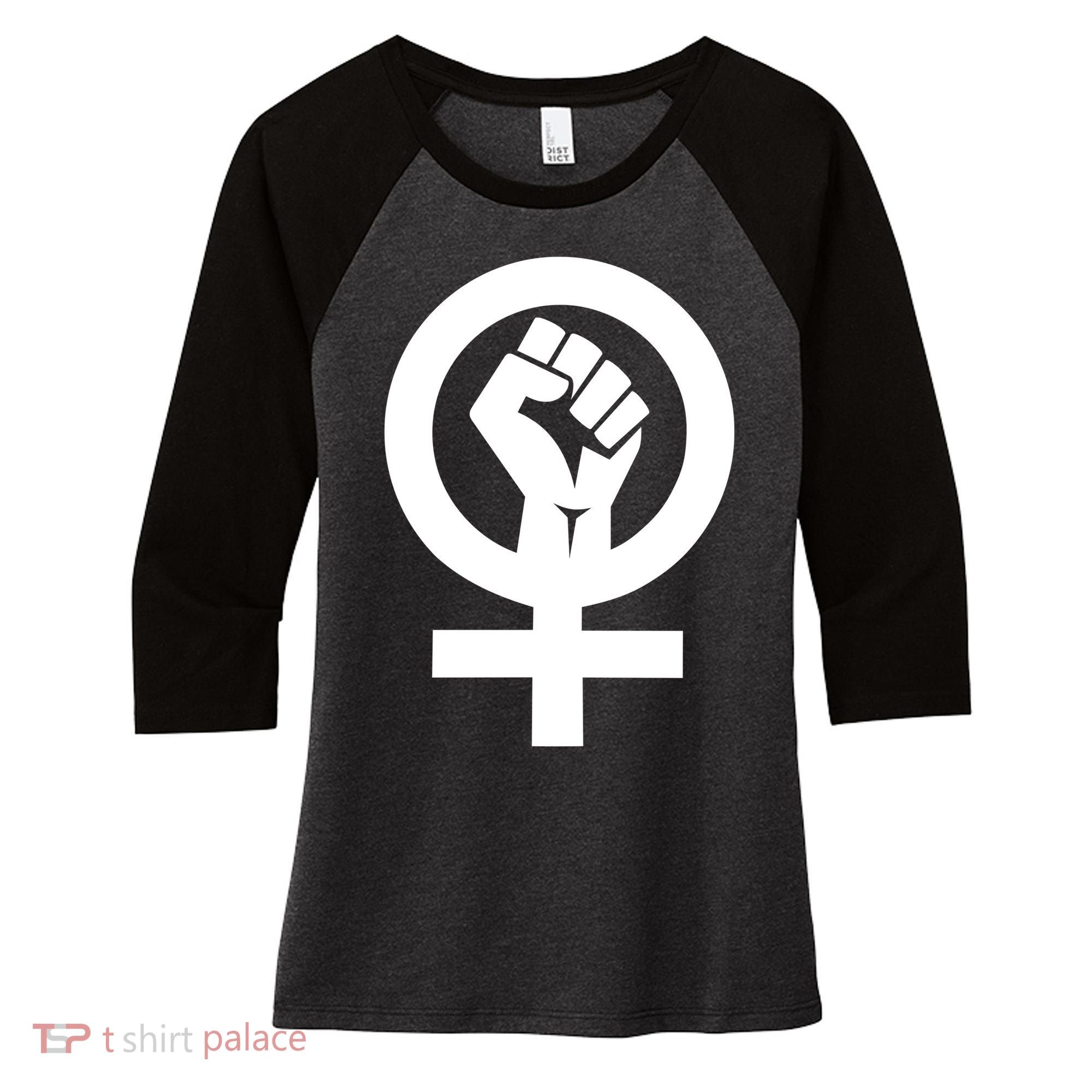 Feminist Womens Rights Feminism Symbol Women's Tri-Blend 3/4-Sleeve Raglan Shirt