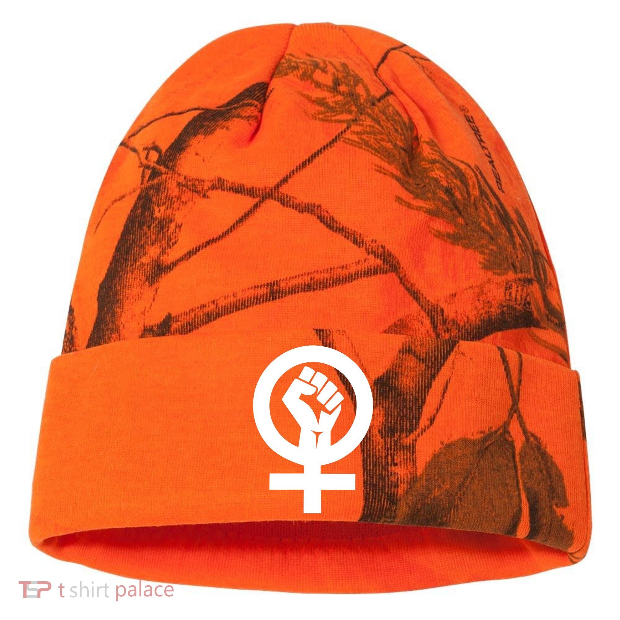 Feminist Womens Rights Feminism Symbol Kati Licensed 12" Camo Cuffed Beanie