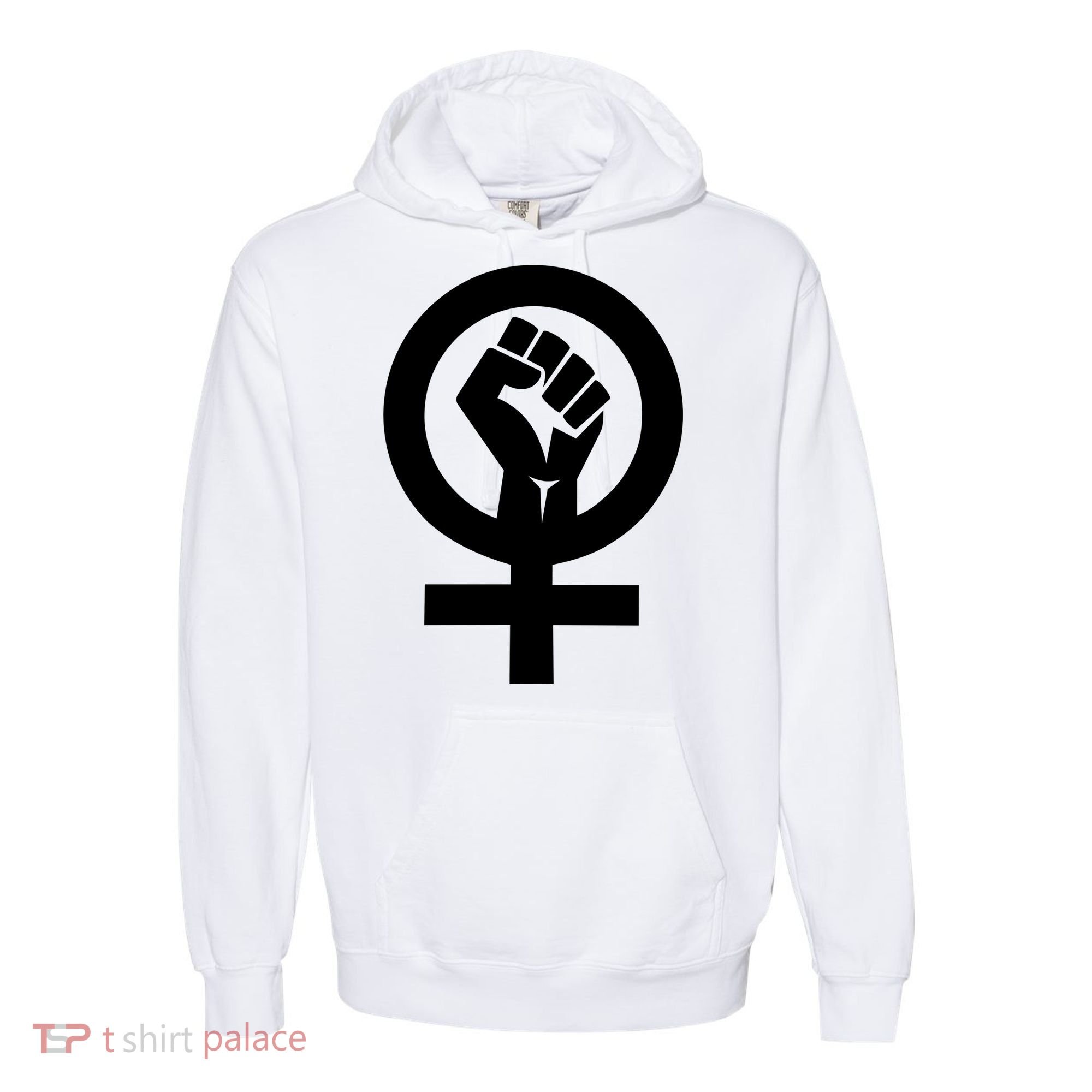 Feminist Womens Rights Feminism Symbol Comfort Colors Garment-Dyed Hooded Sweatshirt