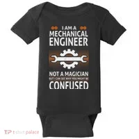 Funny Engineer Not A Magician Mechanical Engineer Baby Bodysuit thumb 0