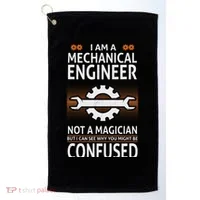 Funny Engineer Not A Magician Mechanical Engineer Golf Towel thumb 0