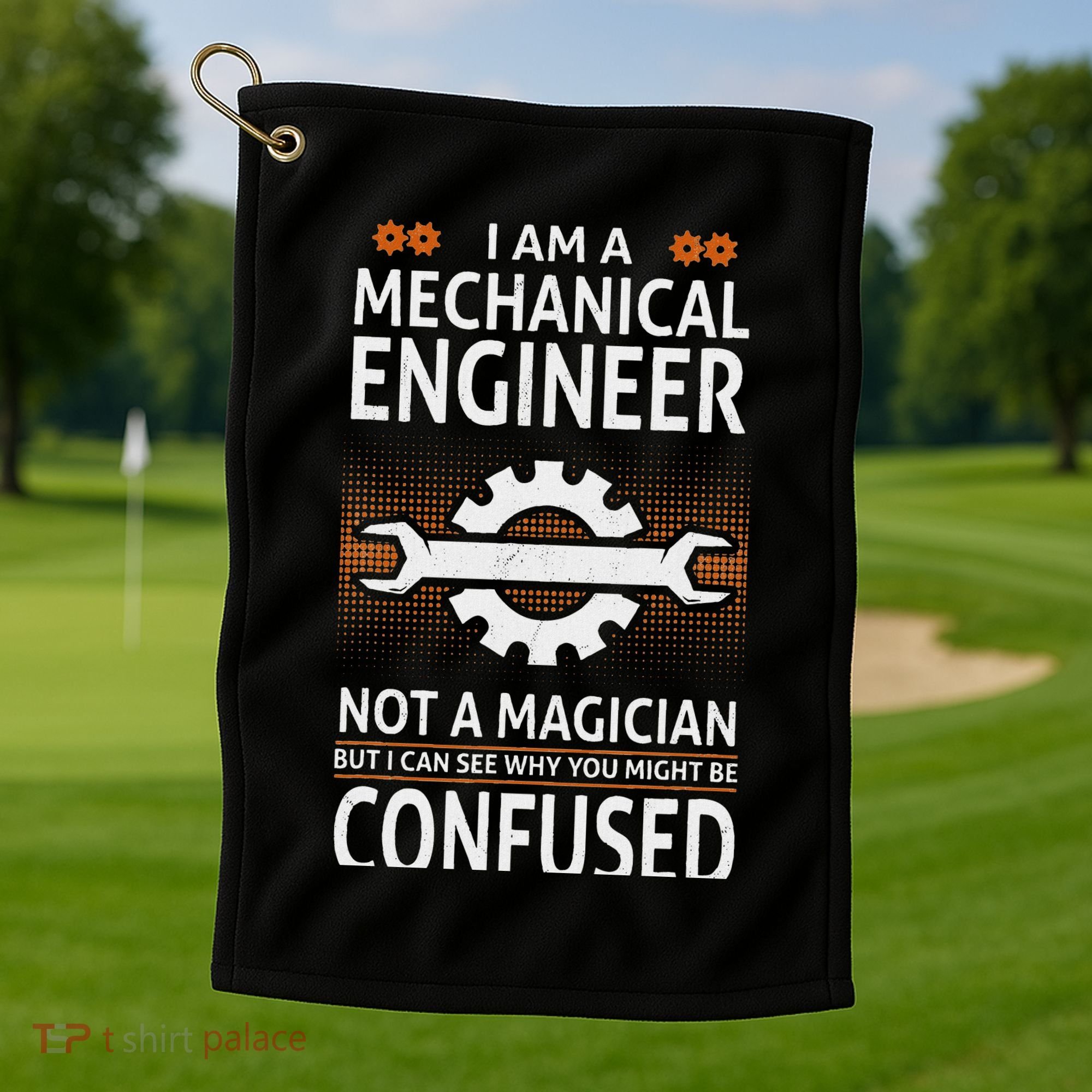 Funny Engineer Not A Magician Mechanical Engineer Golf Towel