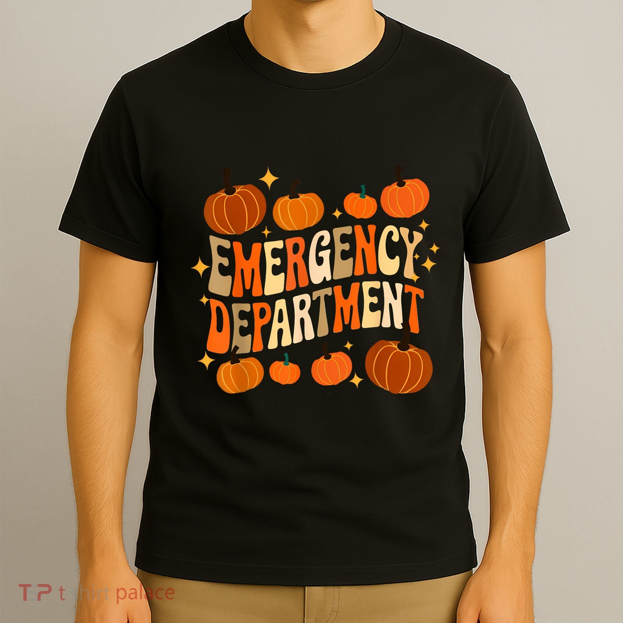 Funny Er Nurse Thanksgiving Emergency Dept Groovy T-Shirt