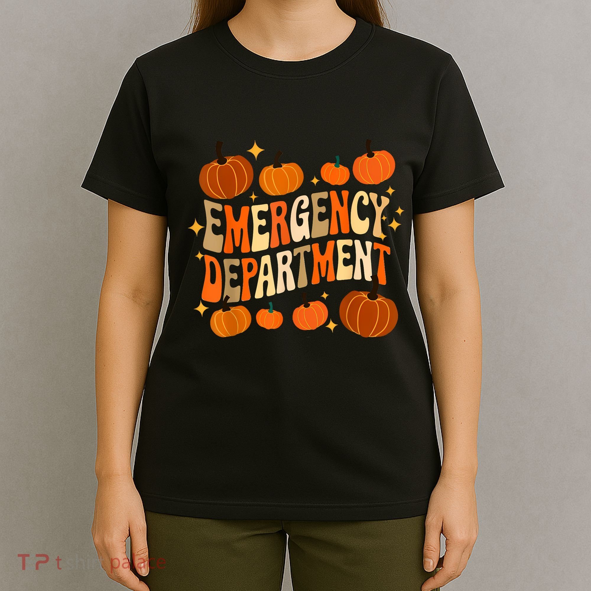 Funny Er Nurse Thanksgiving Emergency Dept Groovy T-Shirt