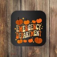 Funny Er Nurse Thanksgiving Emergency Dept Groovy Coaster thumb 0