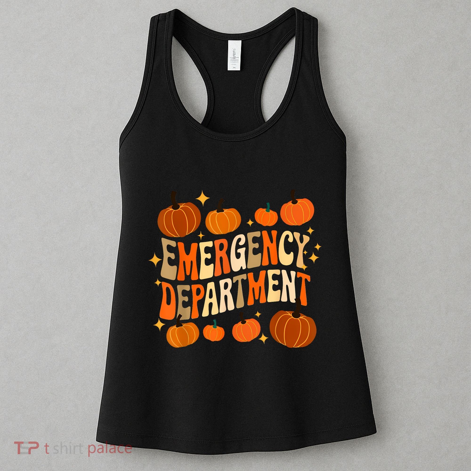 Funny Er Nurse Thanksgiving Emergency Dept Groovy Women's Tank Top
