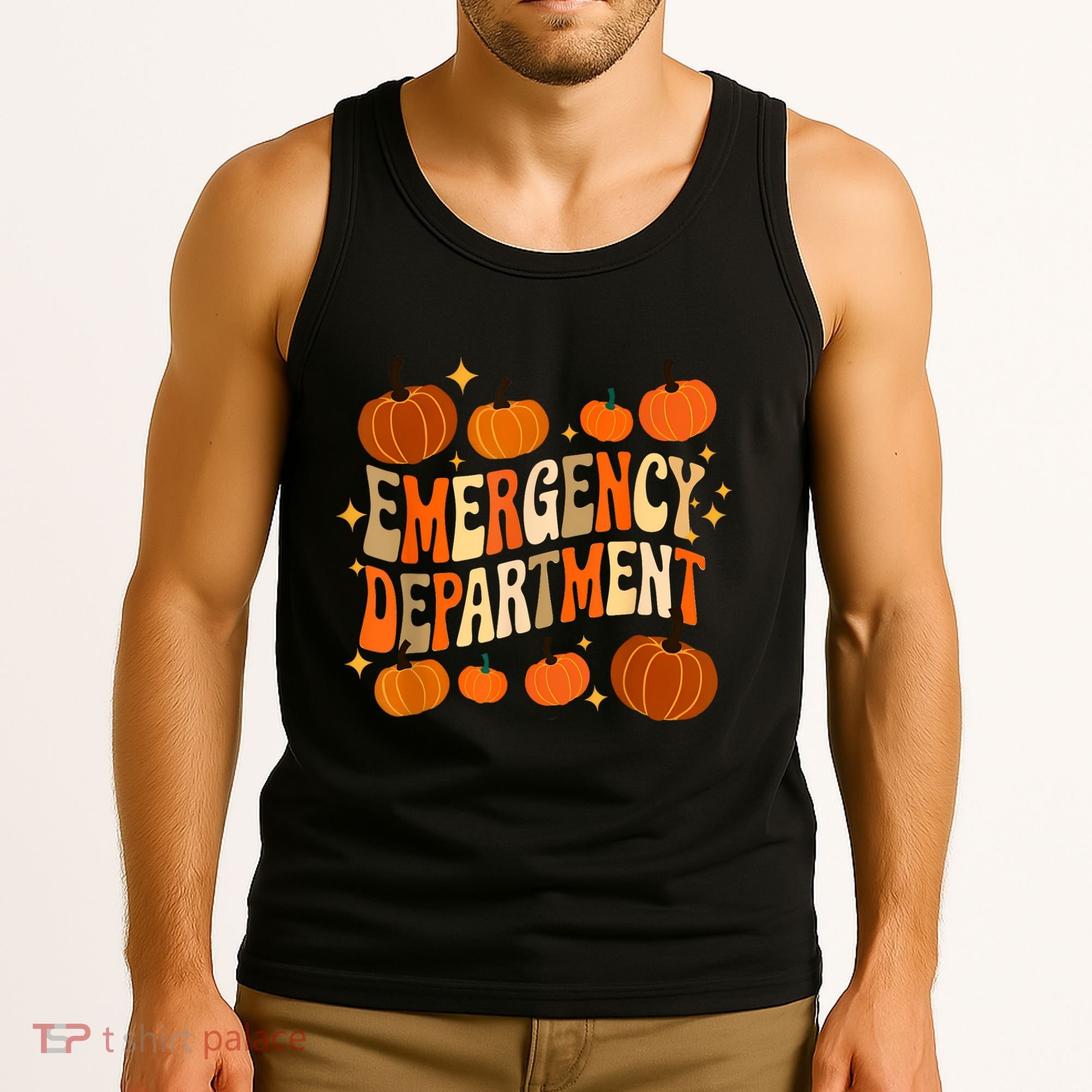 Funny Er Nurse Thanksgiving Emergency Dept Groovy Tank Top