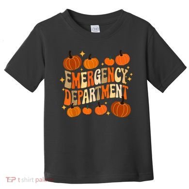 Funny Er Nurse Thanksgiving Emergency Dept Groovy Toddler T-Shirt