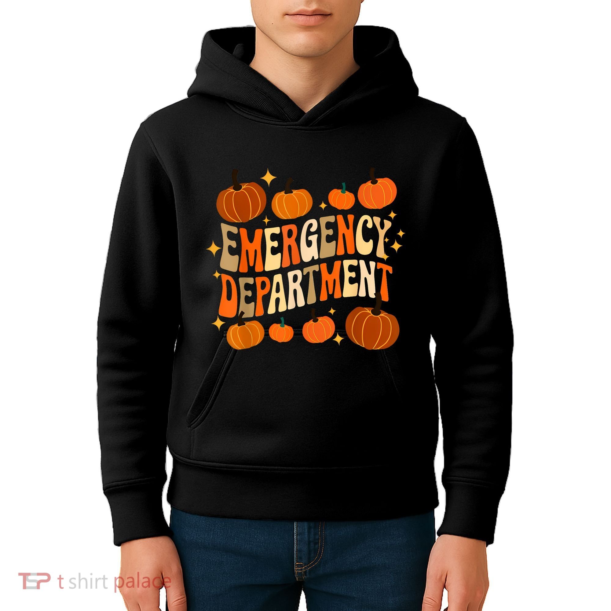 Funny Er Nurse Thanksgiving Emergency Dept Groovy Kids Hoodie