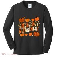 Funny Er Nurse Thanksgiving Emergency Dept Groovy Kids Long Sleeve Shirt thumb 0