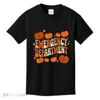 Funny Er Nurse Thanksgiving Emergency Dept Groovy Kids T-Shirt thumb 0