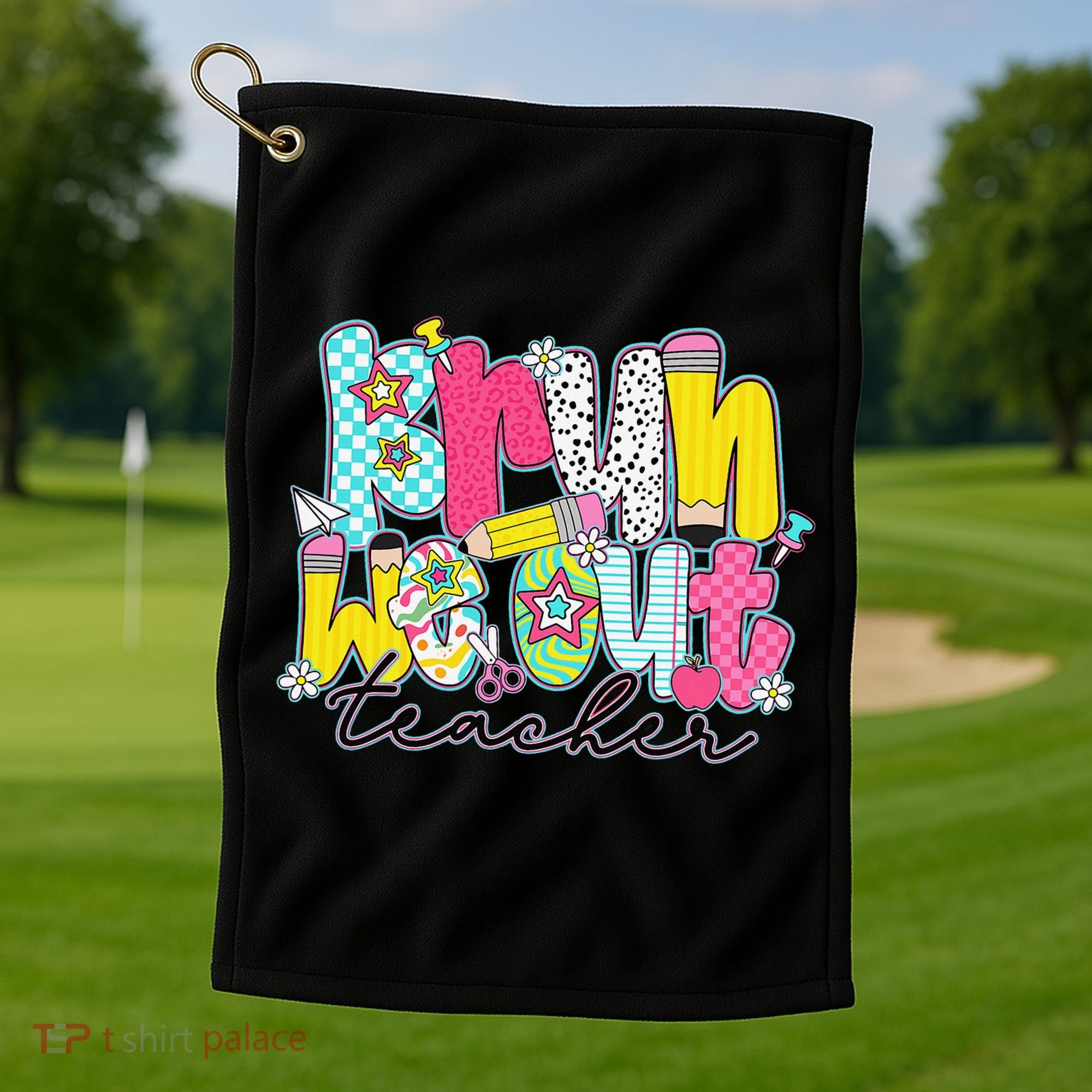 Funny End Of School Year Teacher Summer Bruh We Out Golf Towel