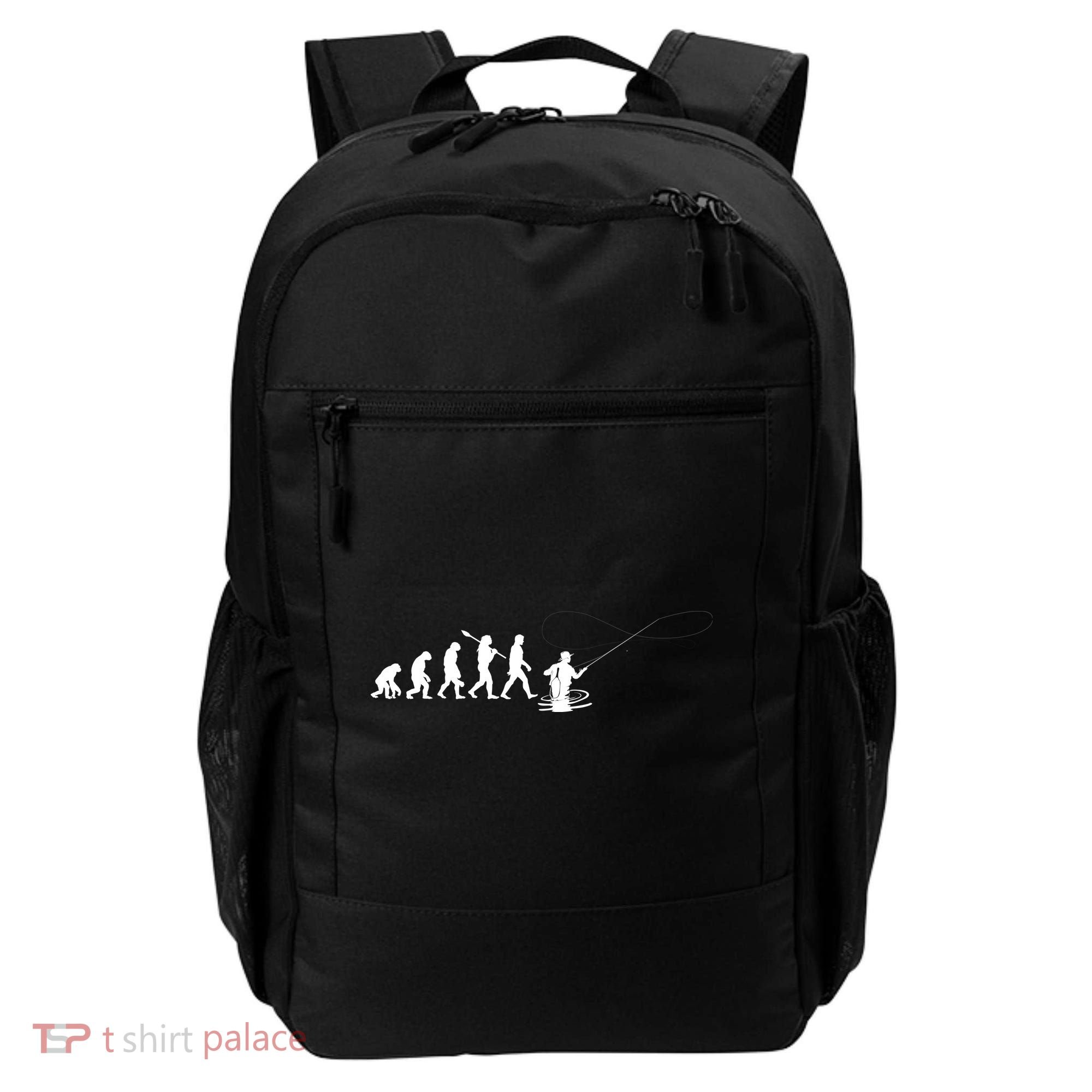 Funny Evolution Of Man Fly Fishing Backpack