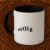 Funny Evolution Of Man Fly Fishing Coffee Mug thumb 2
