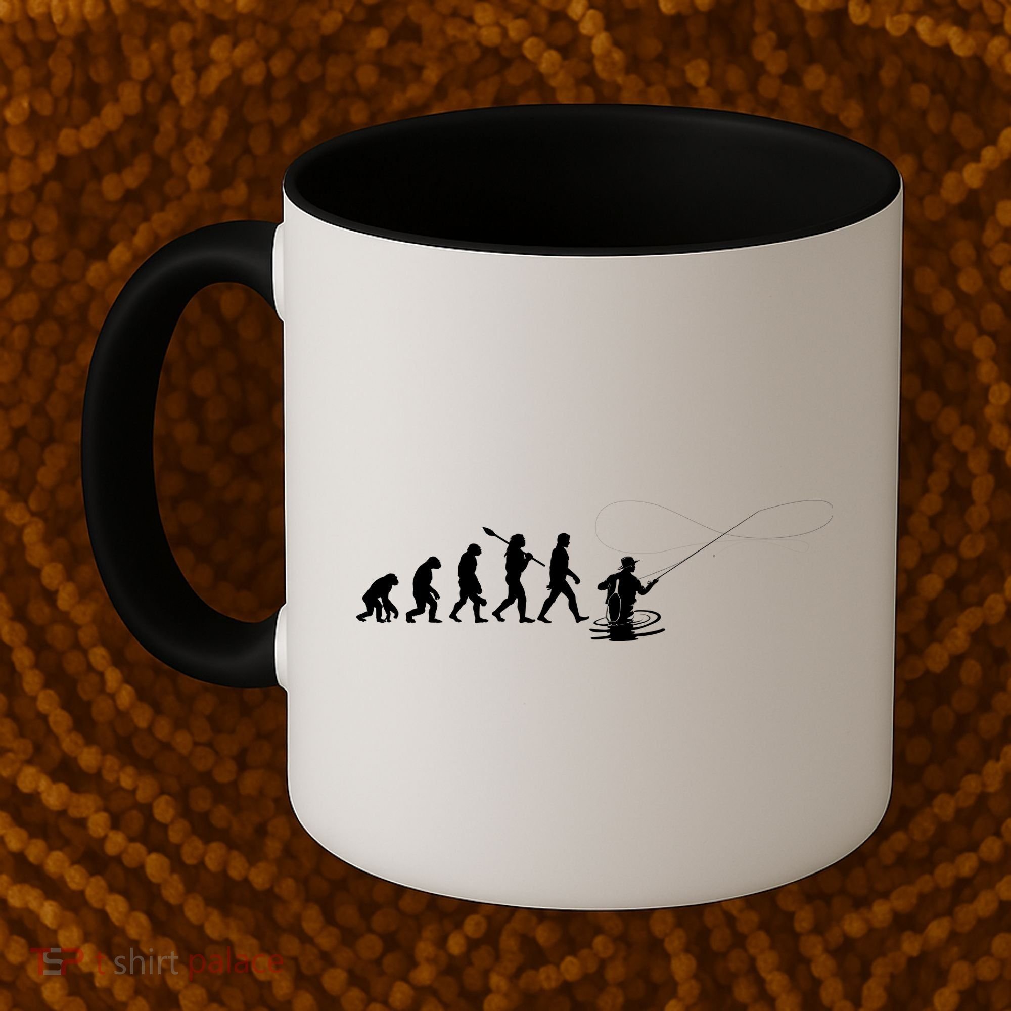 Funny Evolution Of Man Fly Fishing Coffee Mug
