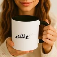 Funny Evolution Of Man Fly Fishing Coffee Mug thumb 3