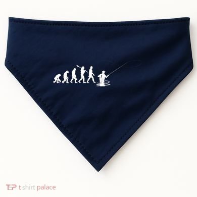 Funny Evolution Of Man Fly Fishing USA-Made Doggie Bandana
