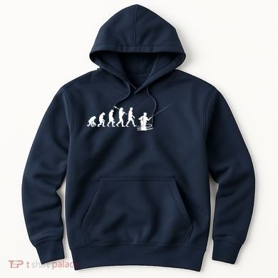 Funny Evolution Of Man Fly Fishing Hoodie