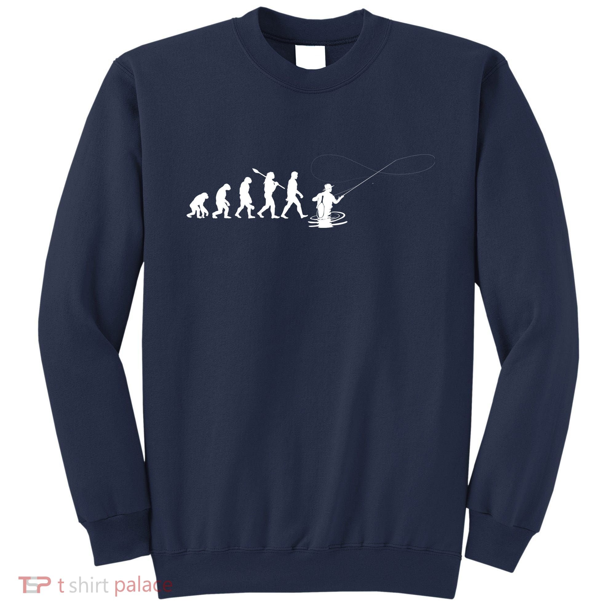 Funny Evolution Of Man Fly Fishing Sweatshirt