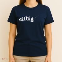 Funny Evolution Of Man Fly Fishing T-Shirt thumb 4
