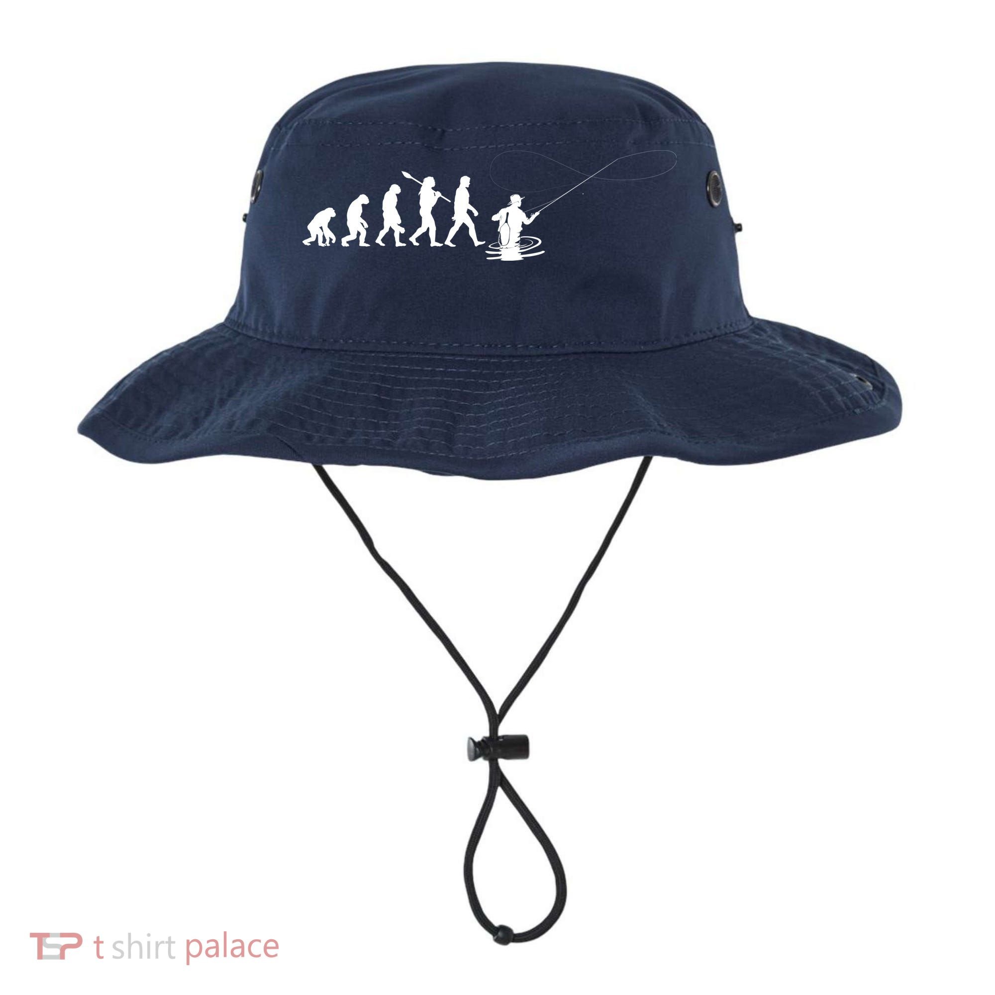 Funny Evolution Of Man Fly Fishing Bucket Hat