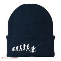 Funny Evolution Of Man Fly Fishing Beanie thumb 0