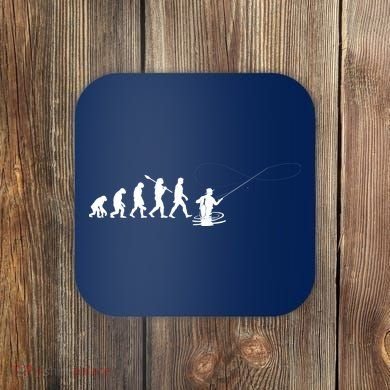 Funny Evolution Of Man Fly Fishing Coaster