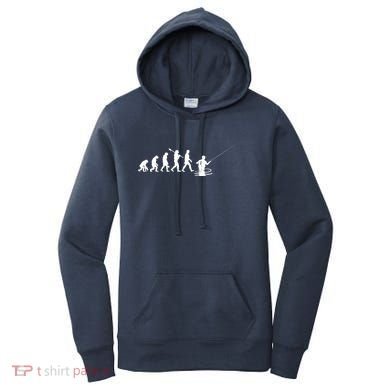 Funny Evolution Of Man Fly Fishing Women's Hoodie