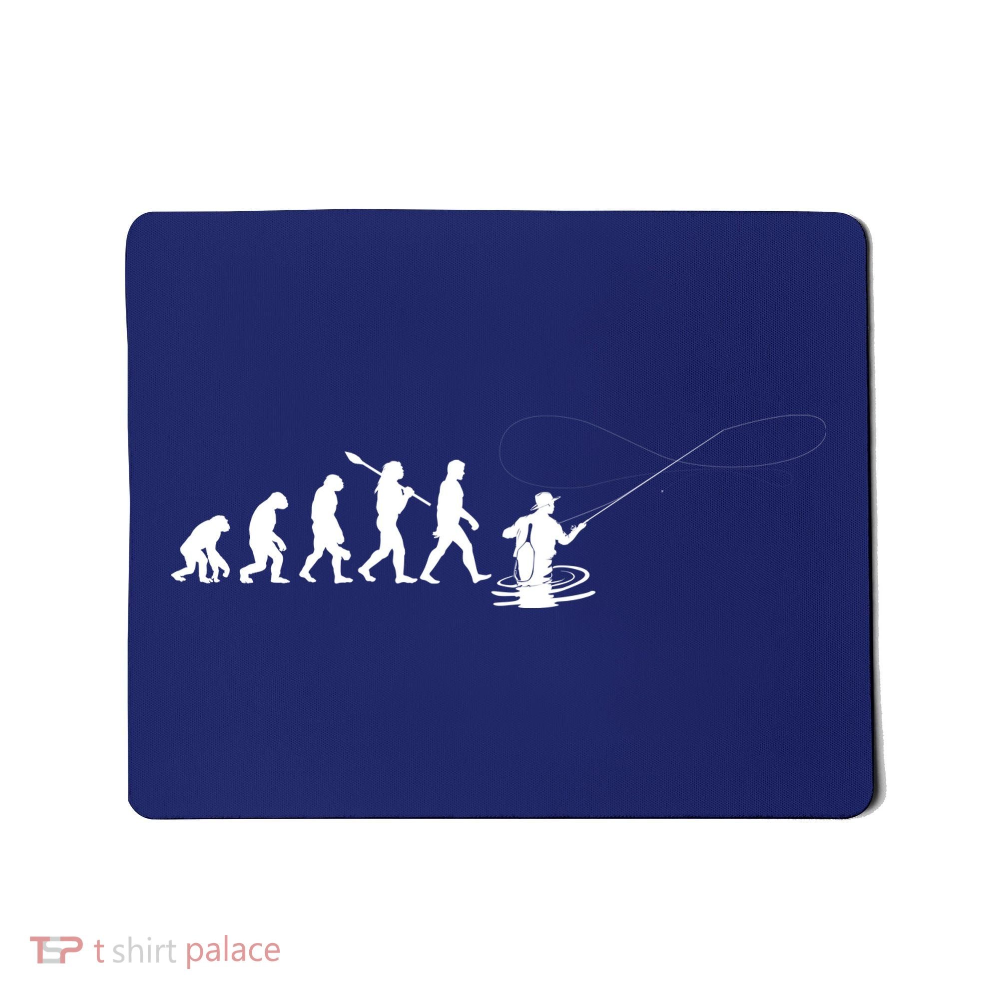 Funny Evolution Of Man Fly Fishing Mousepad