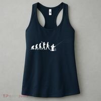 Funny Evolution Of Man Fly Fishing Women's Tank Top thumb 3
