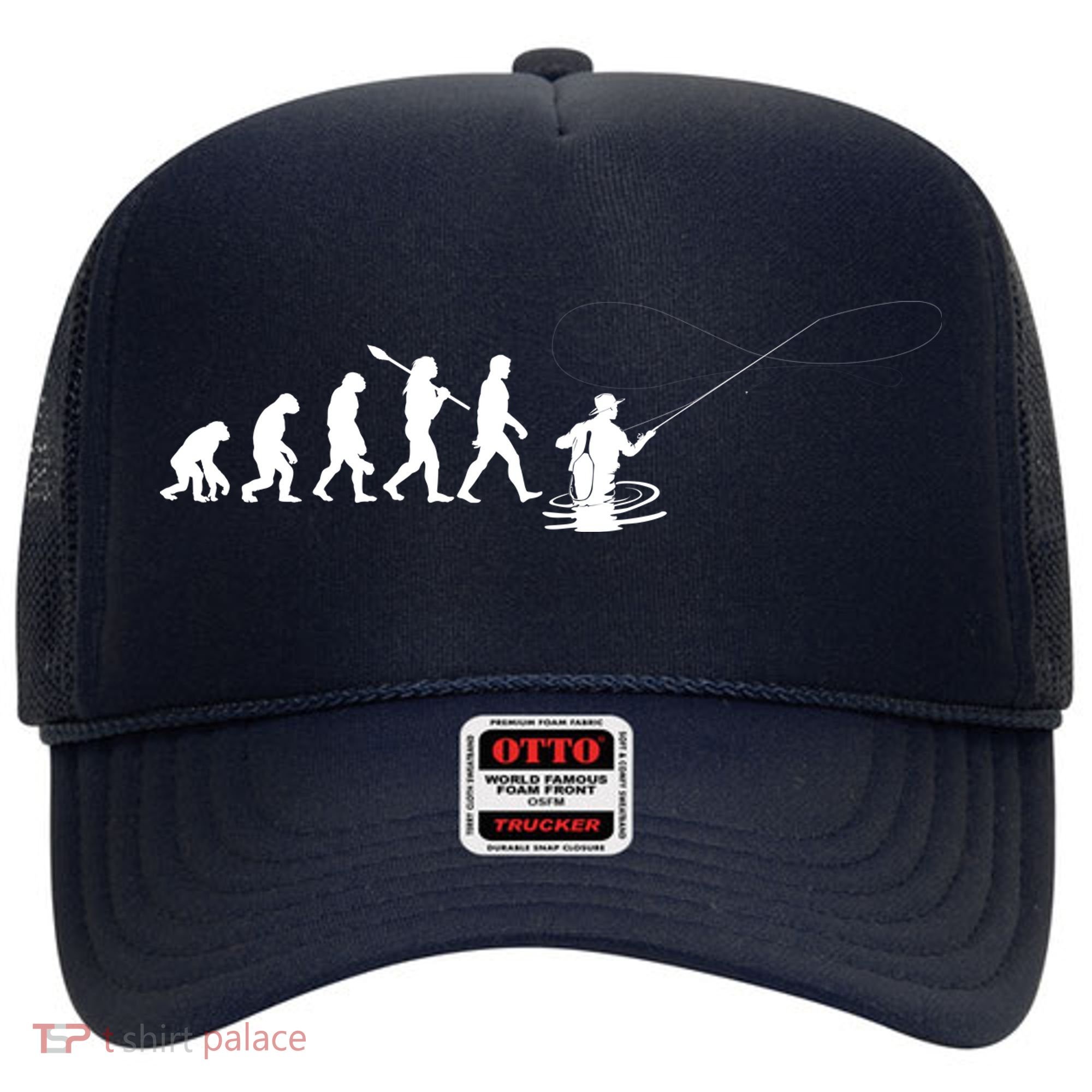 Funny Evolution Of Man Fly Fishing Hat