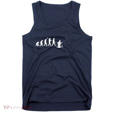 Funny Evolution Of Man Fly Fishing Tank Top