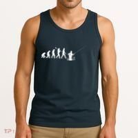 Funny Evolution Of Man Fly Fishing Tank Top thumb 3