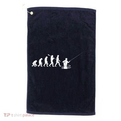 Funny Evolution Of Man Fly Fishing Golf Towel