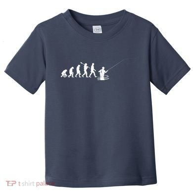 Funny Evolution Of Man Fly Fishing Toddler T-Shirt