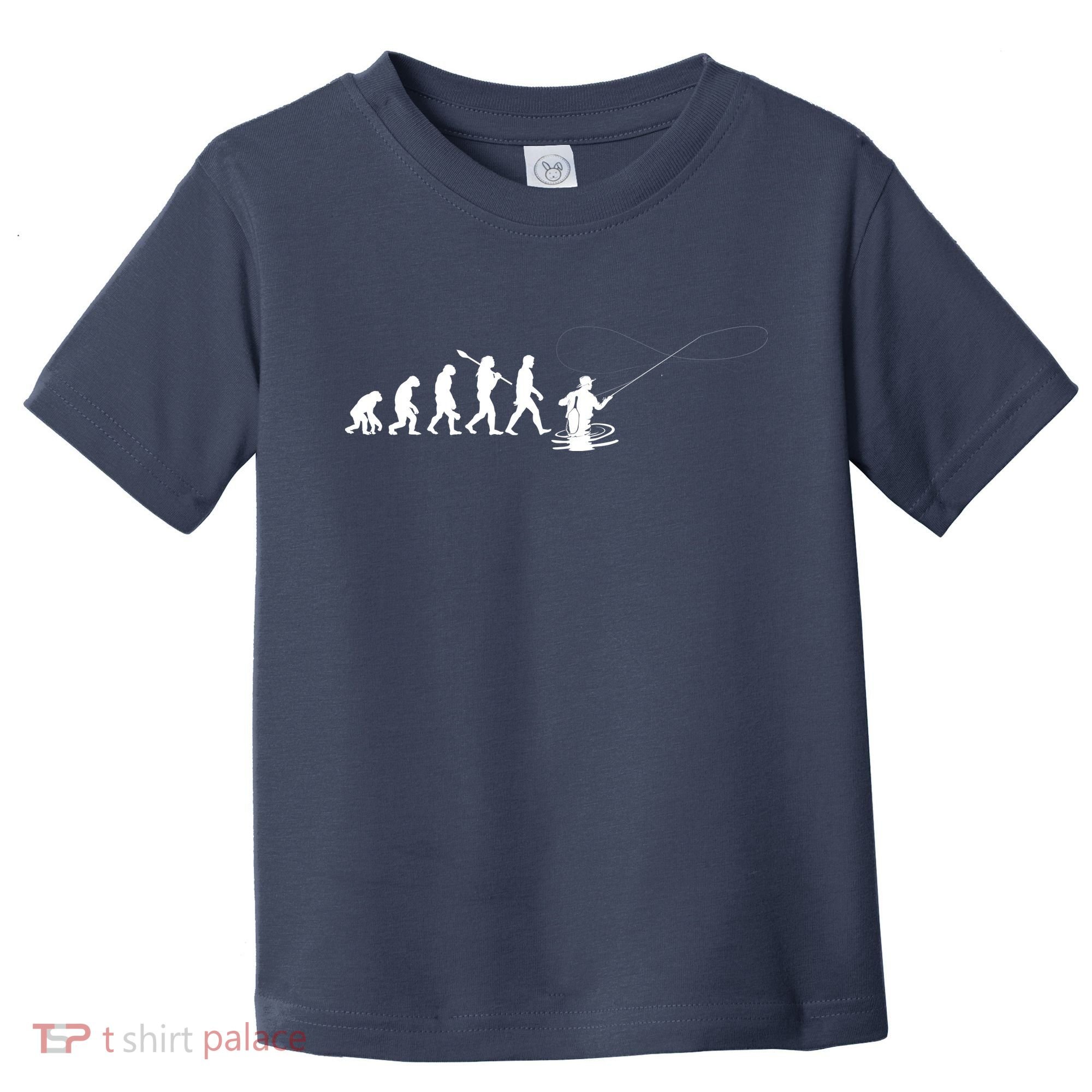 Funny Evolution Of Man Fly Fishing Toddler T-Shirt
