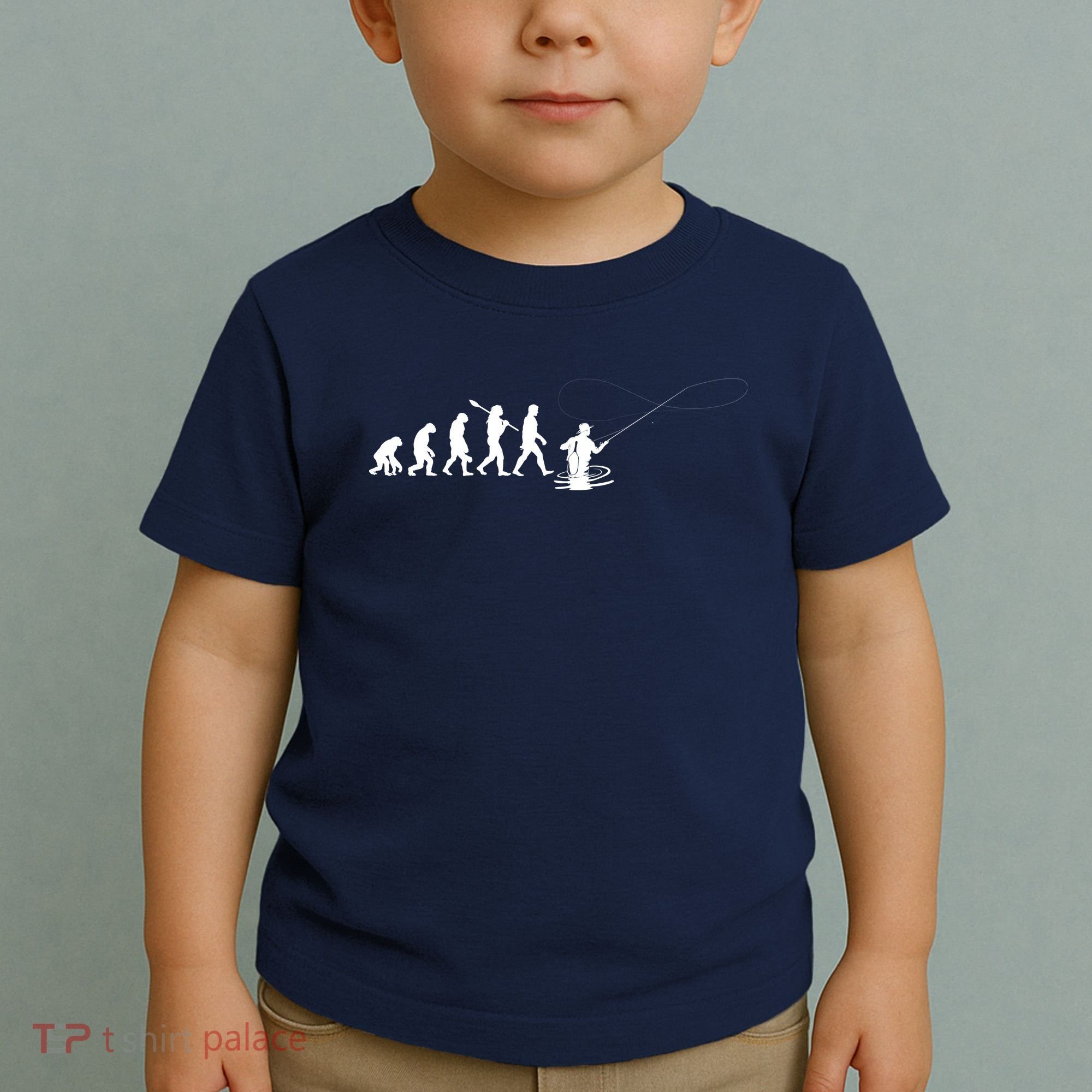 Funny Evolution Of Man Fly Fishing Toddler T-Shirt